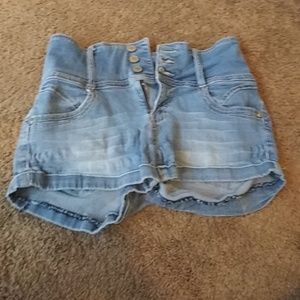 Blue high waisted shorts